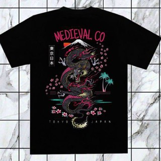 ผ้าฝ้ายแท้เสื้อยืดพิมพ์ลาย Medieval DISTRO TOKYO ญี่ปุ่นS-5XL