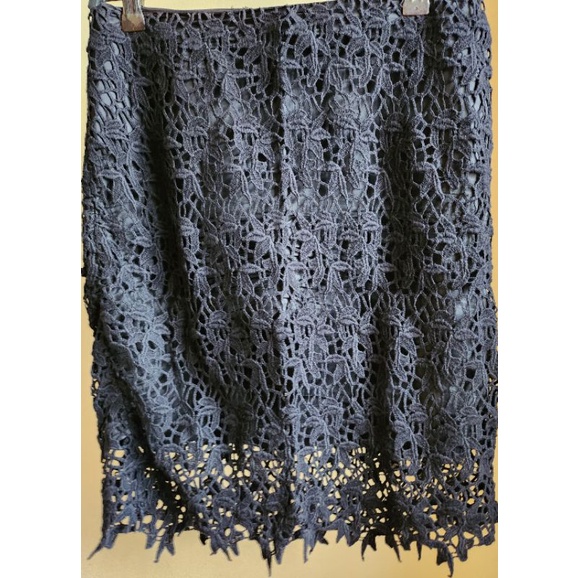 G2000กระโปรงลูกไม้ทำงานสีดำ