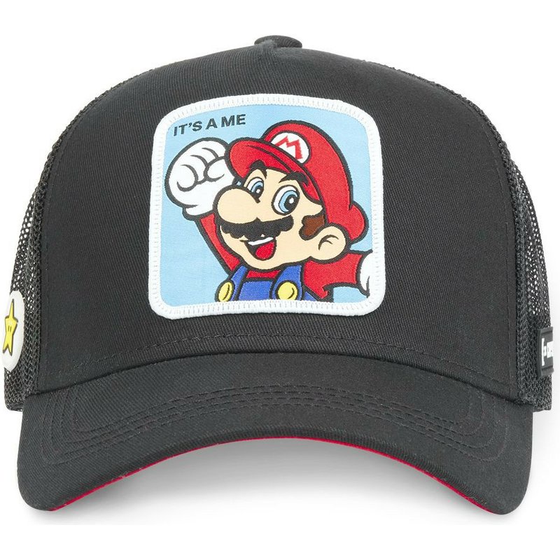 พร้อมส่ง หมวกตาข่ายกันแดด พิมพ์ลายตัวอักษร Mario สีฟ้า สีดํา สําหรับผู้ชาย และผู้หญิง
