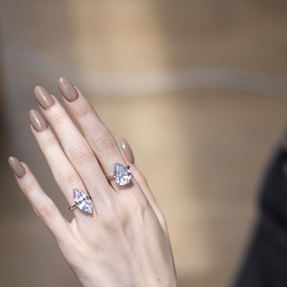 SWAN خاتم فضة Oversize Marquise بزركون — صورة 3