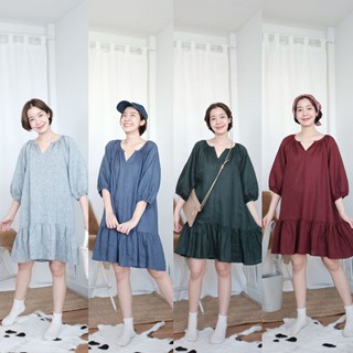 Coco linen dress เดรสผ้าลินิน Whiteoakfactory