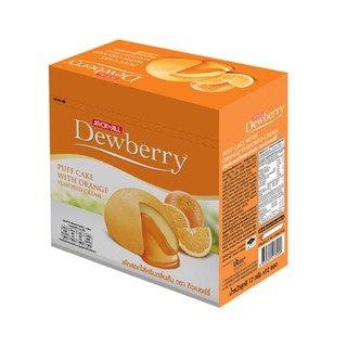 DEWBERRY ORANGE ดิวเบอร์รี่ พัฟเค้กสอดไส้ครีม กลิ่นส้ม ขนาด 17กรัม ยกกล่อง 12ชิ้น PUFF CAKE