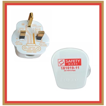 Britz 3 Pin Plug 13A พร้อมฟิวส์ Safety Mark UK Standard TML