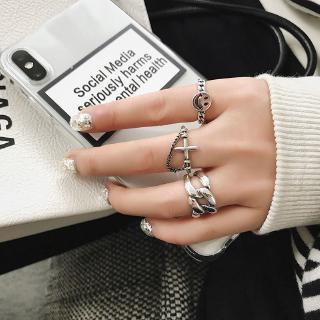 Instagram Fashion Ring Cross Shape Student Retro Portable Accessories Pendant Dark Sex Couples