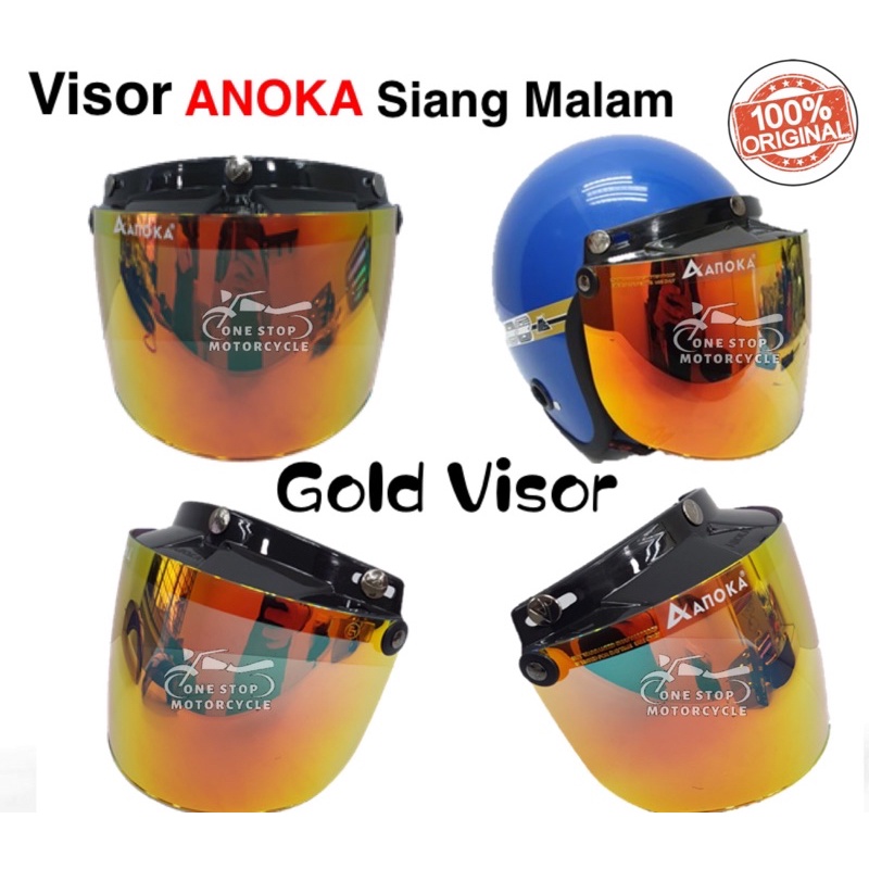 Anoka SIANG MALAM 3 PINS BUTTON VISOR REVO GOLD