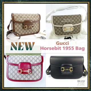 [สอบถาม​ก่อน​กด​ซื้อ​]​ แท้​ 💯 New Gucci Horsebit 1955 Bag ปี 2020 รุ่นขอบสีขาว อุปกรณ์ ถุงผ้า การ์ด หมุดสำรอง ถุงผ้า