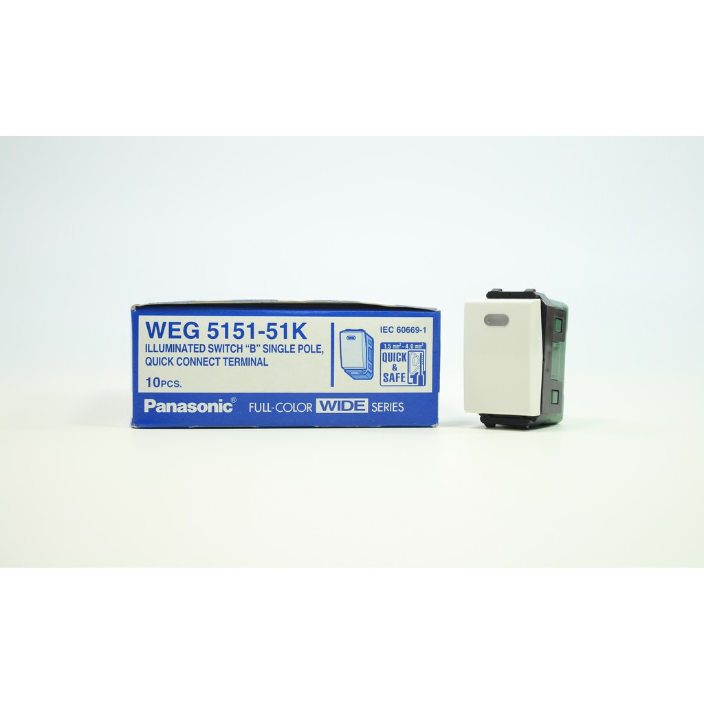 สวิตช์ปิดมีไฟ พานาโซนิค PANASONIC WEG5151-51K สวิตช์หิ่งห้อยทางเดียว (ปิดมีไฟ) Panasonic พานาโซนิค