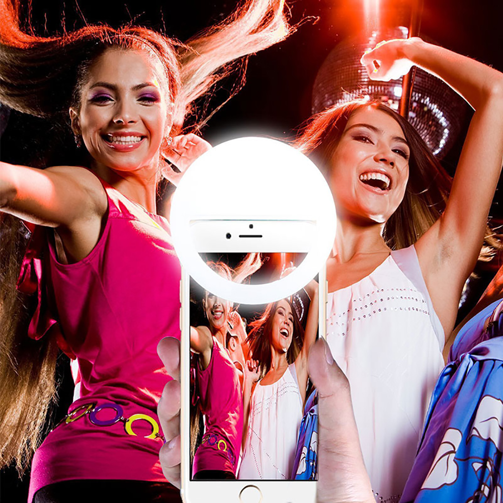 Selfie โคมไฟโทรศัพท์มือถือเลนส์แฟลชแหวน 36 LED Luminous Ring Clip Light