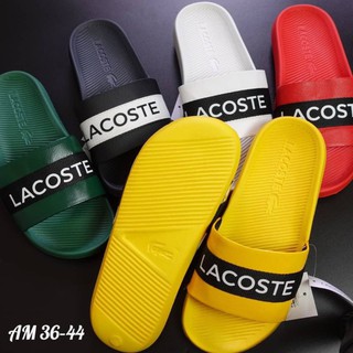 👟 LAC0STE🐊รองเท้าแตะแบบสวม รุ่น Croco Slide รองเท้าแตะลาคอส 🌻