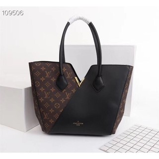 LV กิโมโนกระเป๋าถือกระเป๋าผ้าใบ Monogram และหนังวัวอ่อนที่ละเอียดอ่อน