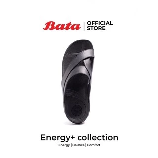 *Best Seller* Bata Energy+ รองเท้าแตะลำลองแฟชั่นเพื่อสุขภาพ สวมใส่ง่าย สำหรับผู้ชาย สีดำ รหัส 8716843