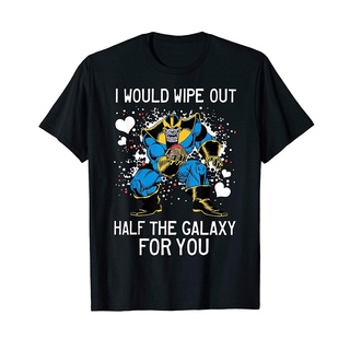 เสื้ เสื้อยืด พิมพ์ลายกราฟิก Thanos Half The Galaxy Valentine สวมใส่สบาย เหมาะกับของขวัญวันฮาโลวีนS-5XL