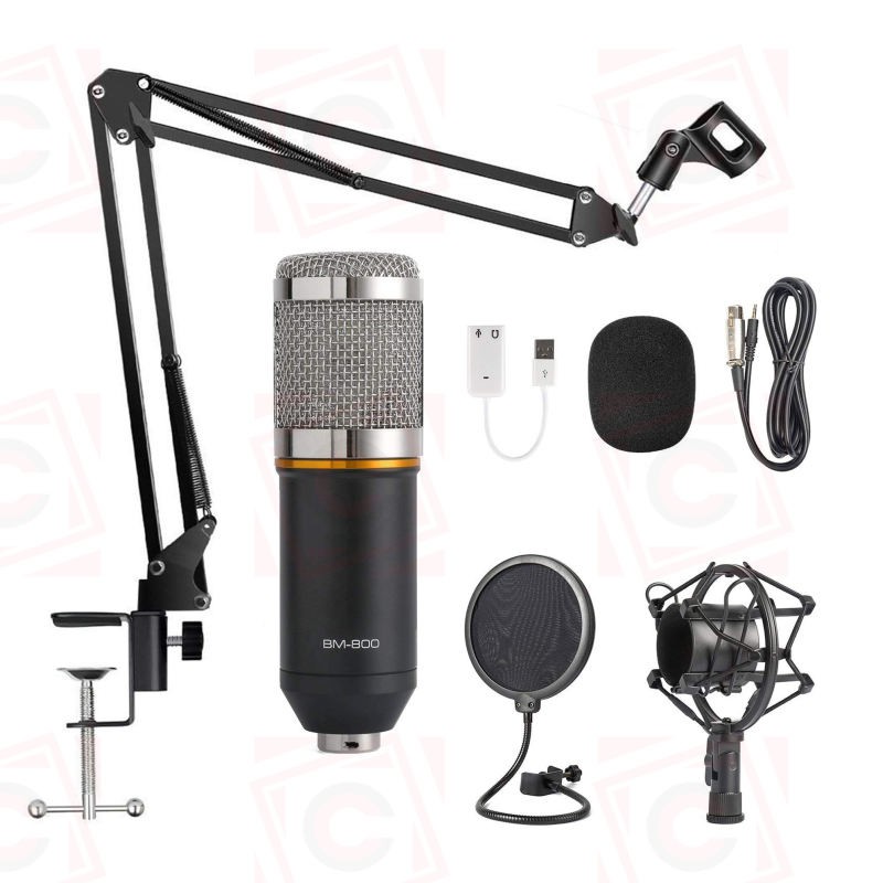 ชุดไมค์คอนเดนเซอร์ BM800 ไมค์อัดเสียง ไมโครโฟน Live สด Condenser Microphone BM800