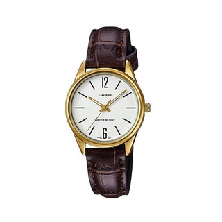 Casio Standard นาฬิกาข้อมือสุภาพสตรี สายหนัง สีน้ำตาล รุ่น LTP-V005GL-7BUDF