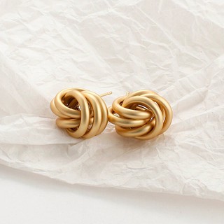 Lalaling - Matte Knot Hoop Earrings