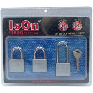 กุญแจคีย์อะไลท์ ISON 899 CS40/3 40 มม. แพ็ก 3 ตัว KEY ALIKE PADLOCK ISON 899 CS40/3 40 MM 3EA/SET