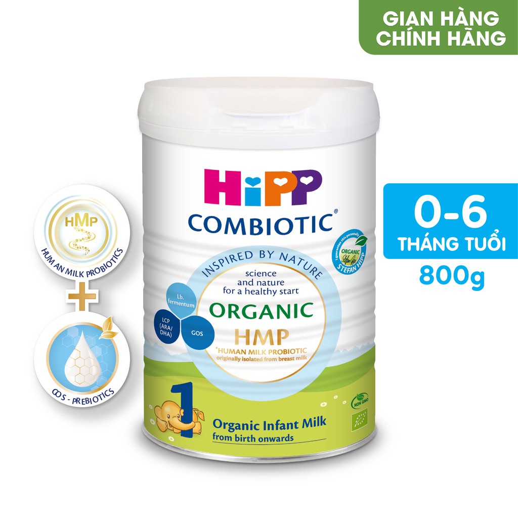 [ ของแท ้ ] Hipp Combiotic Organic HMP &amp; GOS 1 Milk Powder - Box 800g ( แรงบันดาลใจจากธรรมชาติ )
