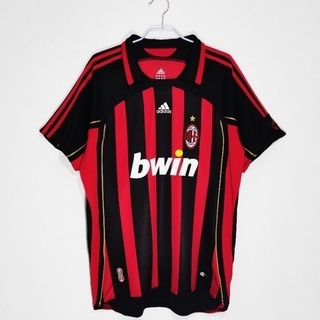 เสื้อกีฬาแขนสั้น ลายทีมชาติฟุตบอล AC Milan 2006/07 season ชุดเหย้า S-XXL ชุดเหย้า AAA สไตล์เรโทร