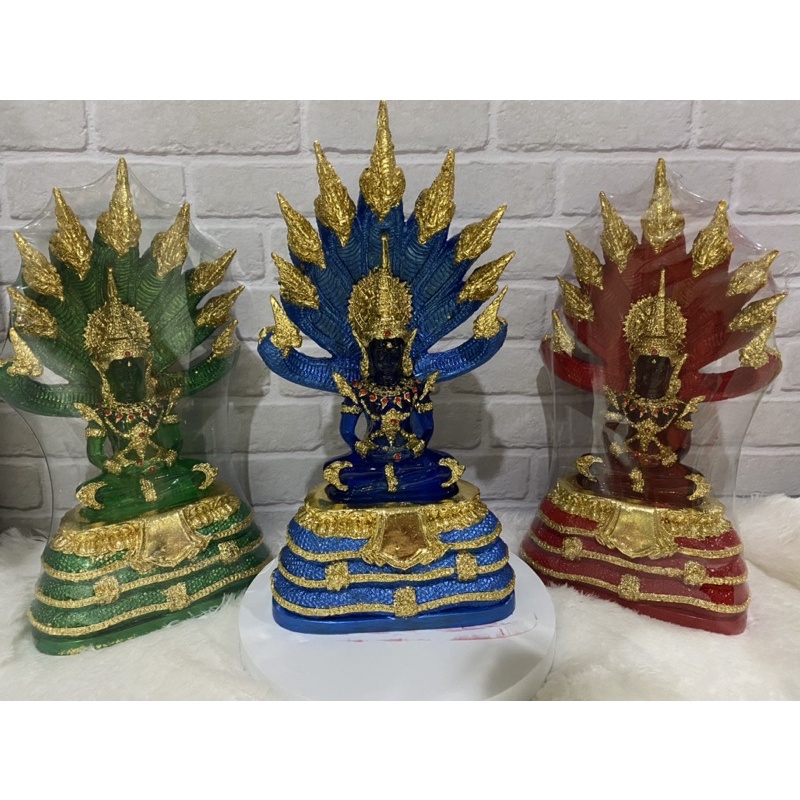 พระเเก้วนาคปรก 9 เศียร สูง 14 นิ้วครึ่ง สีประจำวัน