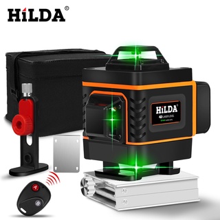 Hilda เลเซอร์วัดระดับ 3D 4D 360 องศา แนวนอน แนวตั้ง สีเขียว