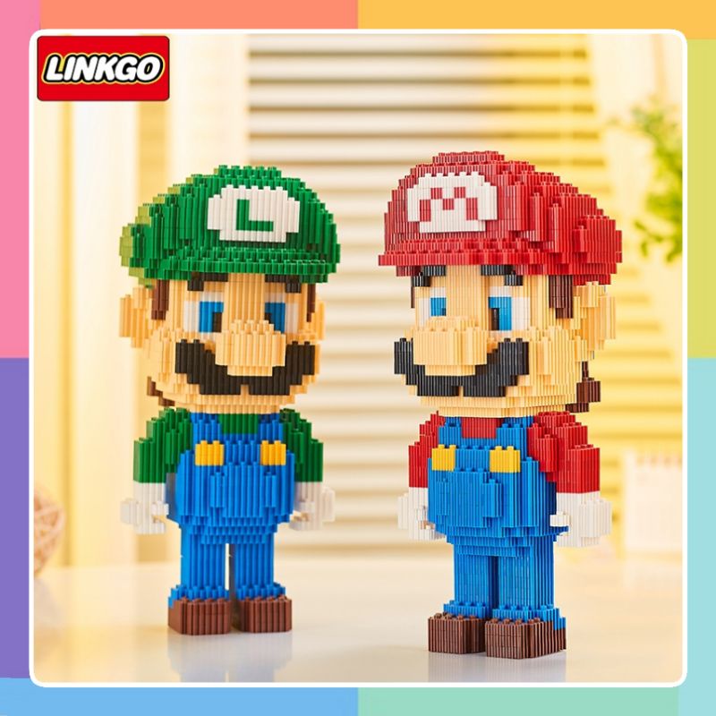 ของเล่น​ บล็อก​ตัวต่อ​ เล​โก้​ แบบ​เฟือง​ มาริโอ​ หลุยส์​ Linkgo​ no.68425 no.68426 จำนวน​ 900+ ชิ้น
