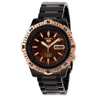 Seiko 5 Sport Automatic สีดำ สายแตนเลสรมดำ รุ่น SRP148K,SRP148K1