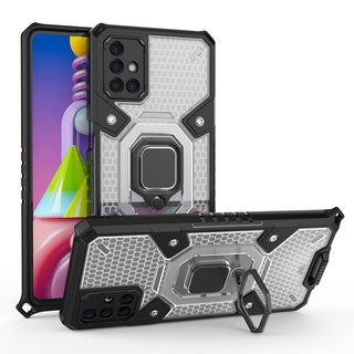 Finge Ring Holder Shockproof Casing Samsung Galaxy M51 Heat Dissipation Armor Case Hybrid  Hard PC Soft TPU Back Cover