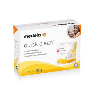 Medela ชุดทำความสะอาดอุปกรณ์เครื่องปั๊มนม ถุงนึ่งอุปกรณ์ในไมโครเวฟ, สบู่, ผ้าเช็ดอุปกรณ(Micro Steam Bag, Soap and Wipes)