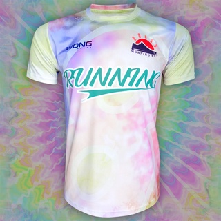 เสื้อวิ่ง เสื้อออกกำลังกาย Running jersey  WONGSPORT Morning Run #RU0018 พิมพ์ลาย ไซส์ S-5XL