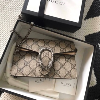 (ผ่อน0%)🚩แท้💯 Gucci สะพาย รุ่นฮิต Dionysus GG Supreme Super Mini Bag  (ไม่แท้คืนเงิน)