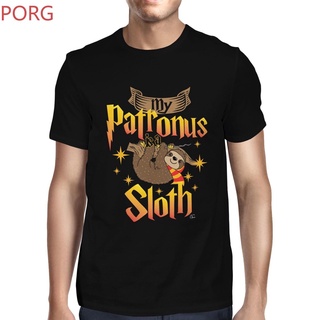 เสื้อยืดแขนสั้น พิมพ์ลาย My Patronus Is A Sloth ทรงหลวม ขนาดใหญ่ สไตล์ฮาราจูกุ วินเทจ สําหรับผู้ชาย