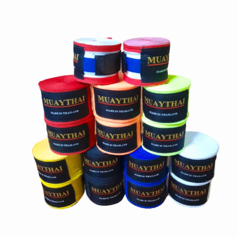 ผ้าพันมือ Muaythai ผ้าคอตตอนคุณภาพดี อุปกรณ์มวยไทย Handwraps (ราคาต่อคู่)
