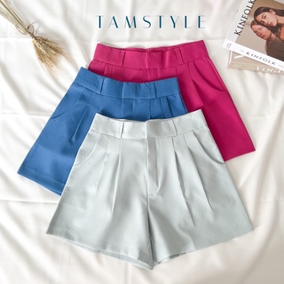 ][-พร้อมส่ง-][  กางเกงขาสั้น ตะขอหน้า เอวสูง