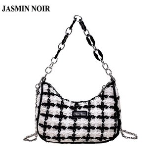 Jasmin NOIR กระเป๋าสะพายข้าง ผ้าวูล ลายดวงจันทร์ สําหรับผู้หญิง