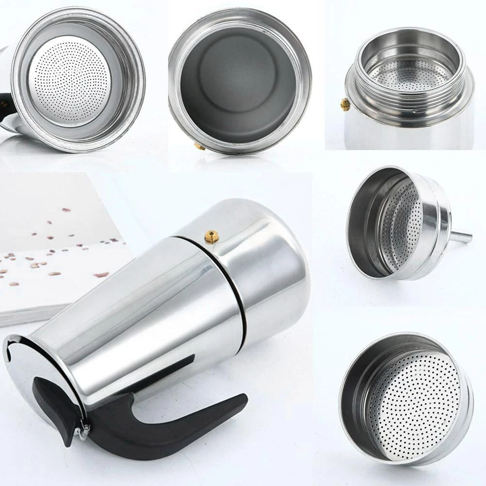 MOKA POT กาต้มกาแฟสดแบบพกพา กาต้มกาแฟสด สแตนเลส  สามารถอุ่นด้วยเตาแม่เหล็กไฟฟ้า thumbnail 6