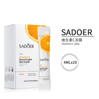 Sadoer VC Sleeping Mask Fresh Orange Essence มาสก์เจลวิตามินซี ไวท์เทนนิ่ง กระจ่างใส และกระชับรูขุมขน ออร์แกนิก ดูแลผิว Good Night Face Mask 20 ชิ้น