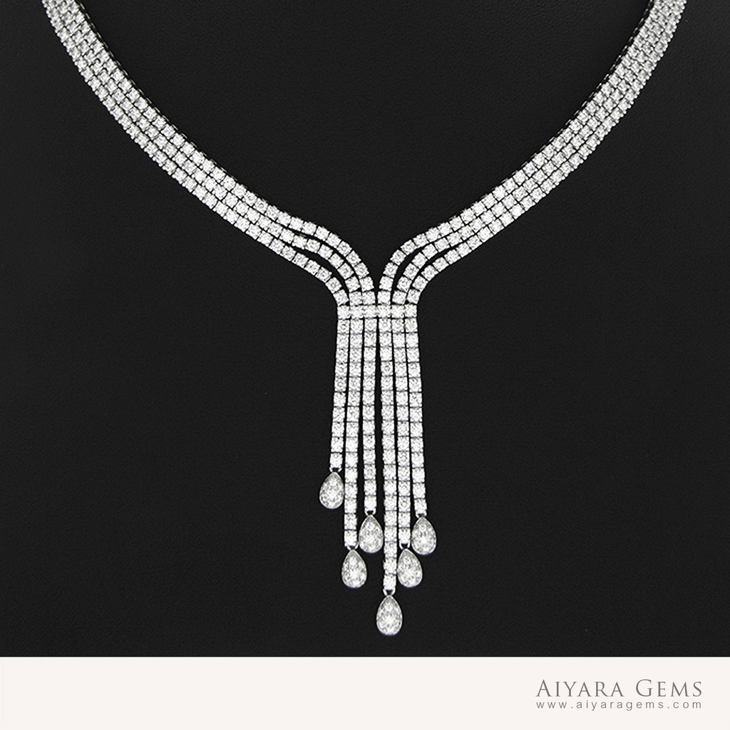 สร้อยคอเพชรแท้ 7.74 กะรัต  น้ำ 98  VVS2 (SN-00129)