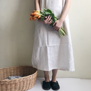 linen dress (white)