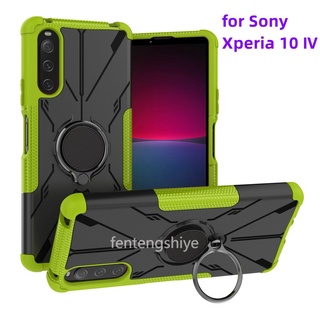 เคสโทรศัพท์มือถือ กันกระแทก พร้อมแหวนแม่เหล็ก สําหรับ Sony Xperia 10 Iv 10.4 Xperia 1 Iv 1.4