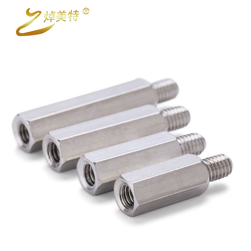 ชุบนิกเกิล [M3] คอลัมน์เหล็กหกเหลี่ยมหัวเดียวคอลัมน์แยกเหล็กนิกเกิล-Plated Single-Pass He