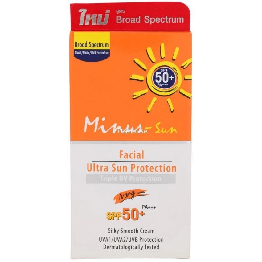 Minus-Sun Facial Sun Protection SPF 50+ PA+++ - Ivory 15 g.(3หลอด)