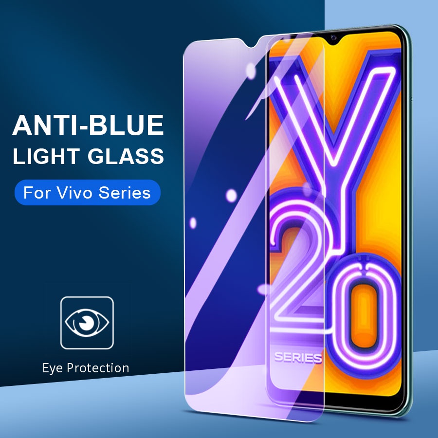 ฟิล์มกระจกนิรภัยกันรอยหน้าจอ ป้องกันแสงสีฟ้า แบบเต็มจอ สําหรับ VIVO V20 V21 V21E V23E Y1S U10 Y11 Y1