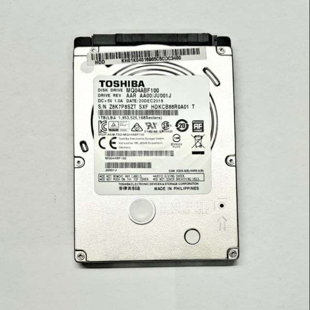 HDD NOTEBOOK 1TB TOSHIBA MQ04ABF100 ไม่แบด ไม่สี