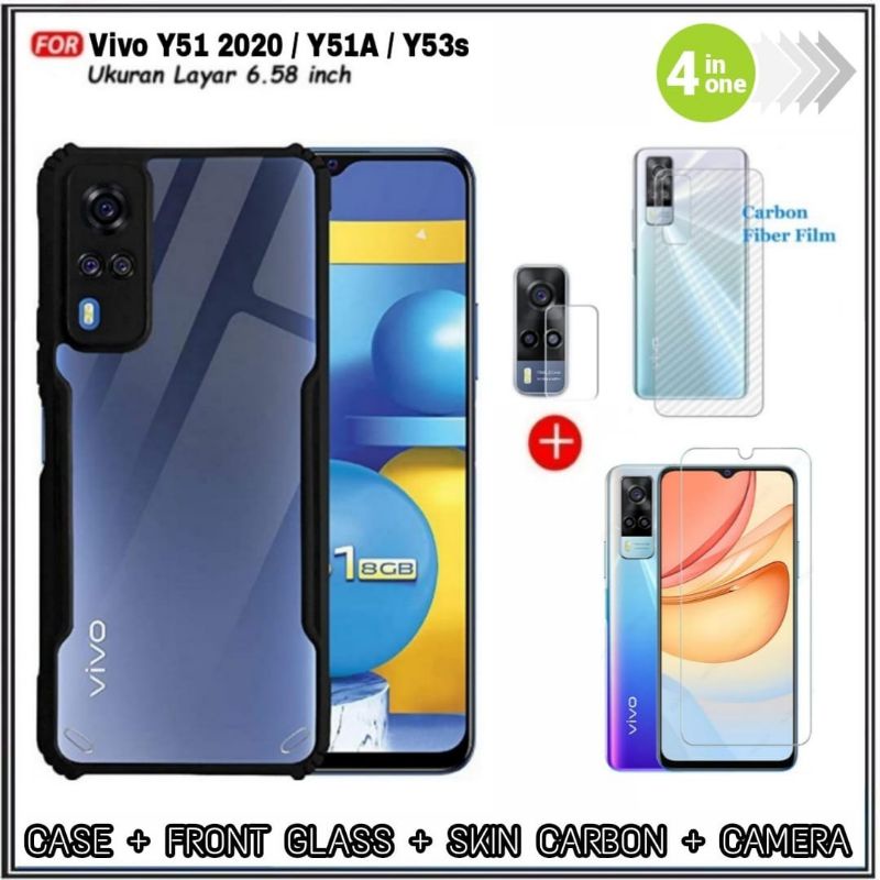 Mondi Store 4in1 Case Package Vivo Y51 / Y51A / Y53s SoftCasing Cover + กระจกนิรภัย