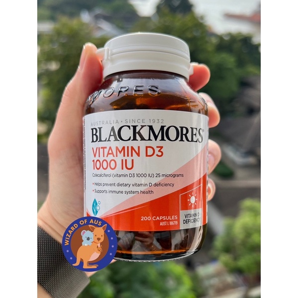 BLACKMORES Vitamin D3 1000IU 200 Capsules ✅แท้จากออสเตรเลีย✅ แบลคมอร์ส วิตามินดี 200 เม็ด