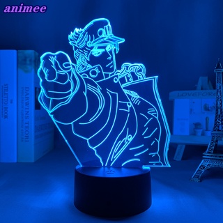 โคมไฟ Led รูปการ์ตูนอนิเมะ Jojo Bizarre Adventure Jotaro Kujo 3d สําหรับตกแต่งห้องนอน ของขวัญวันเกิด