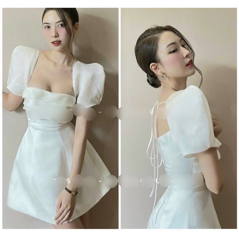 เดรสคอเหลี่ยม Miss taf (มีรูปถ่ายจริง)