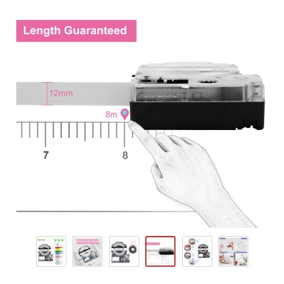 KTAPE เทปพิมพ์อักษร สำหรับ Epson LabelWorks ขนาด 12mm รูปที่ 4