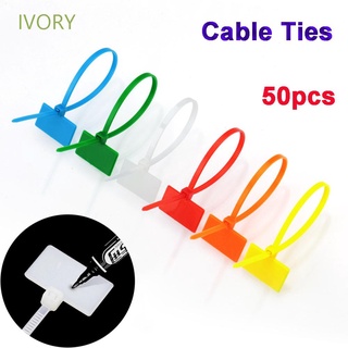 IVORY Easy Mark Cable Winder Markers Labels Wire Ties Loop Nylon 50pcs Plastic 4*150mm Self-locking Tag/Multicolor