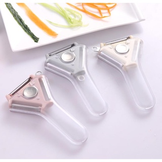 อุปกรณ์ปอกเปลือกผักและผลไม้แบบ 3 หัว รุ่น Tri-Peeler สีส้ม N20108 ผลไม้ด้วยใบมีดแบบตรง ที่แกะตามันฝรั่ง